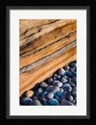 Framed Rocky Lake Superior Shoreline, Michigan Print
