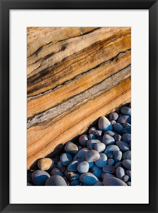 Framed Rocky Lake Superior Shoreline, Michigan Print