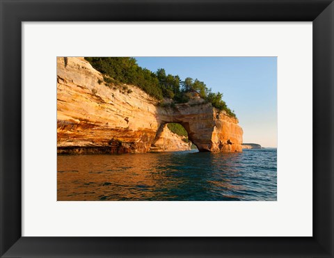 Framed Lovers Leap Arch Along The Lake Superior Shoreline Print