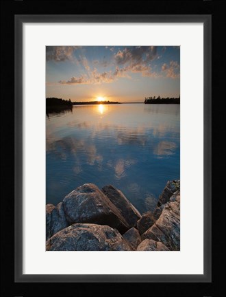 Framed Sunset On Kabetogama Lake, Voyageurs National Park Print