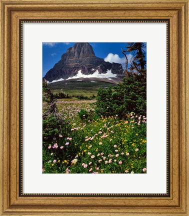 Framed Clements Mountain, Glacier National Park, Montana Print