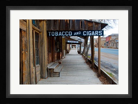 Framed Tobacco Gold Rush Store In Virginia City, Montana Print