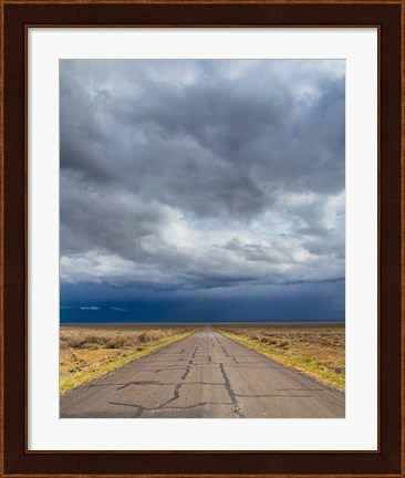Framed Road Into Approaching Storm, Nevada Print
