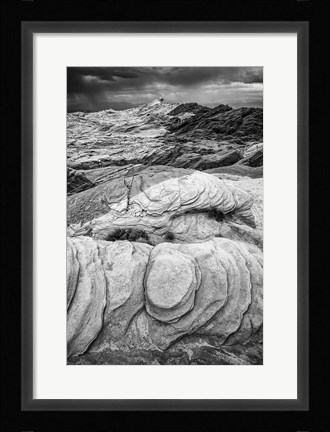 Framed Fire Valley Overlook, Nevada (BW) Print
