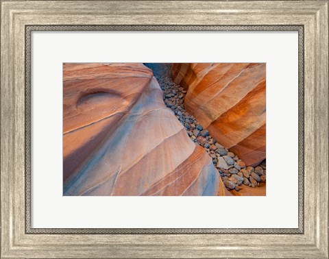 Framed Designs Of A Small Canyon On The White Dome Trail Print