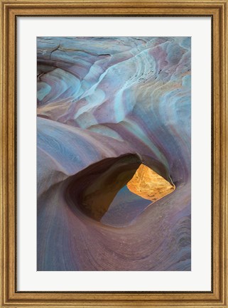 Framed Swirling Polished Sandstone Design, Nevada Print
