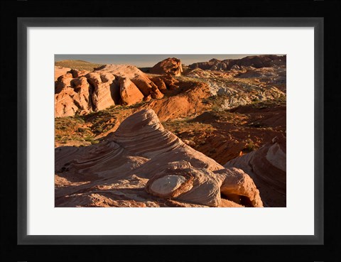 Framed Fire Wave At Sunset, Valley Of Fire State Park, Nevada Print