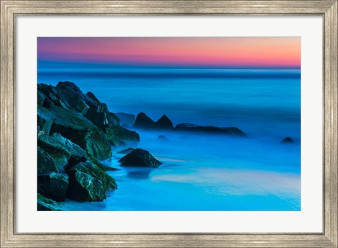 Framed Cape May In Aqua, New Jersey Print