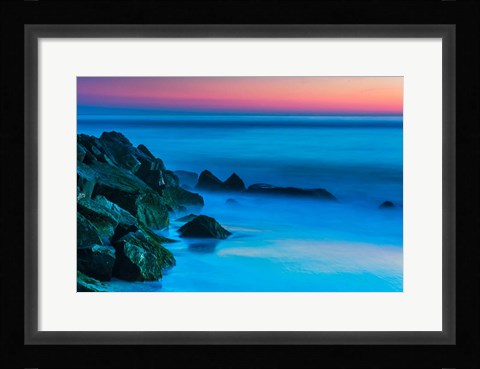 Framed Cape May In Aqua, New Jersey Print
