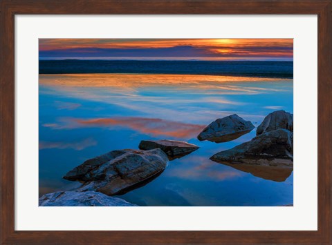 Framed Rocky Seashore Of Cape May, New Jersey Print
