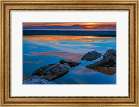 Framed Rocky Seashore Of Cape May, New Jersey Print