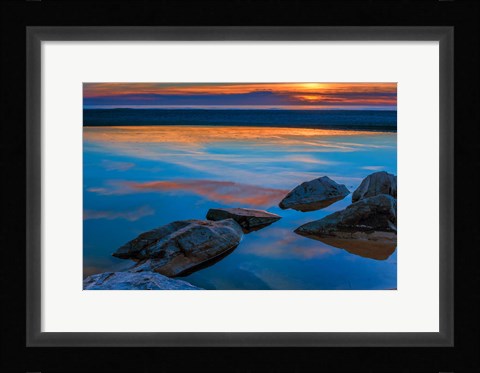 Framed Rocky Seashore Of Cape May, New Jersey Print
