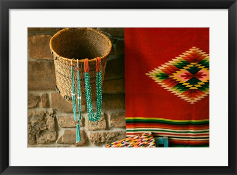 Framed Santa Fe Turquoise Necklaces, New Mexico Print