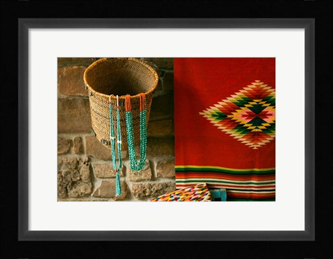 Framed Santa Fe Turquoise Necklaces, New Mexico Print