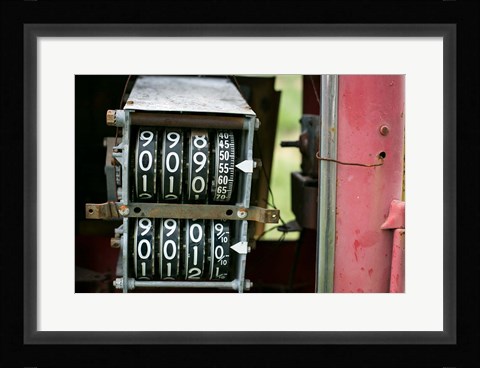 Framed Antique Gas Pump Counting Machine, Tucumcari, New Mexico Print