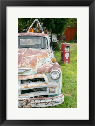 Framed Rusted Antique Automobile, Tucumcari, New Mexico Print
