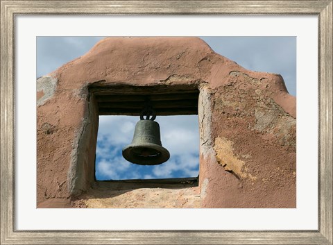 Framed Adobe Church Bell, Taos, New Mexico Print