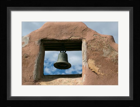 Framed Adobe Church Bell, Taos, New Mexico Print