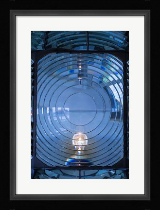 Framed Close Up Of The Antique Fresnel Lighthouse Beacon, Fire Island Print