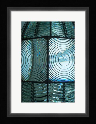 Framed Close Up Pattern Of The Antique Fresnel Lighthouse Beacon Print