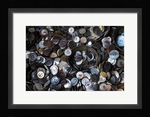 Framed Pile Of Old Buttons Print