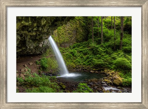Framed Ponytail Falls, Oregon Print