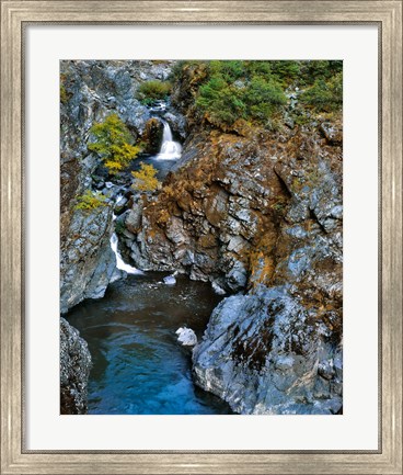 Framed Stair Creek Falls Along The Rogue River, Oregon Print