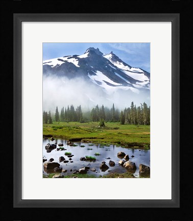 Framed Mt Jefferson In Early Morning Light, Oregon Print