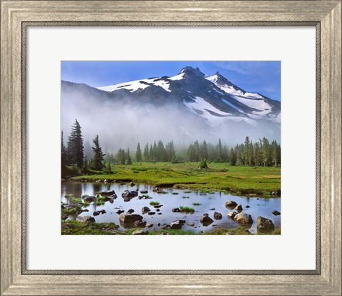 Framed Mt Jefferson Landscape, Oregon Print
