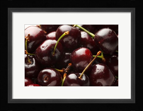 Framed Close-Up Of Fresh Cherries Print