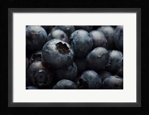 Framed Close-Up Of Dark Blueberries Print
