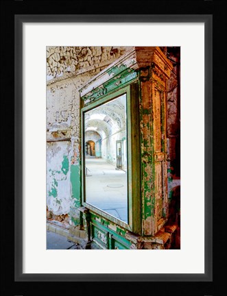 Framed Mirror Reflection In The Eastern State Penitentiary, Pennsylvania Print