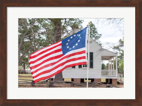 Framed Betsy Ross Flag At The Craven House In Historic Camden, South Carolina Print