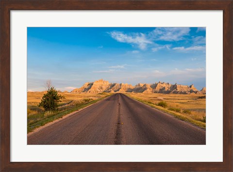 Framed Road Through The Badlands National Park, South Dakota Print