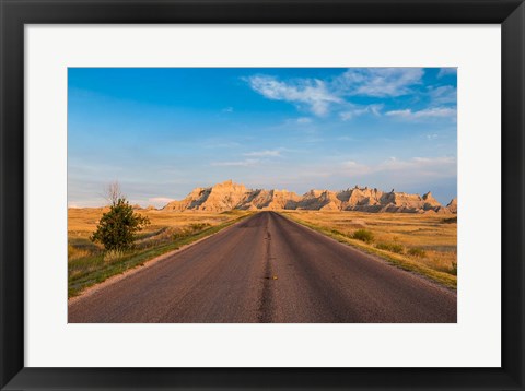 Framed Road Through The Badlands National Park, South Dakota Print