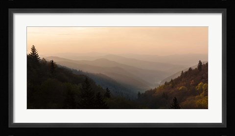 Framed Sunrise Panorama In The Great Smoky Mountains National Park Print