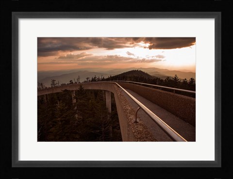 Framed Sunset Over Walkway In The Great Smoky Mountains National Park Print