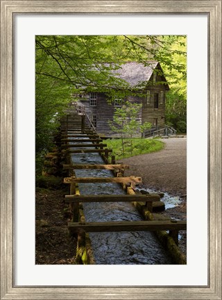 Framed Wooden Flume Directs Water Towards Mingus Mill Print