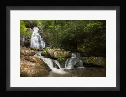 Framed Indian Flats Falls Landscape, Tennessee Print