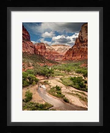 Framed View Along The Virgin River Or Zion National Park Print