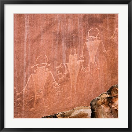 Framed Fremont Pictoglyph Panel, Utah Print