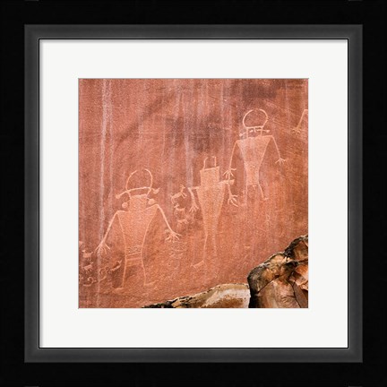 Framed Fremont Pictoglyph Panel, Utah Print