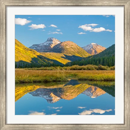 Framed River Reflection Of The Wasatch Cache National Forest Print