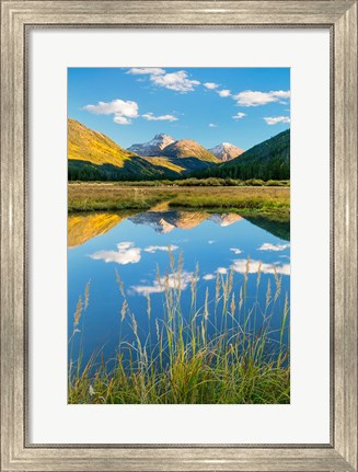 Framed Reflective River With The Wasatch Mountains, Utah Print