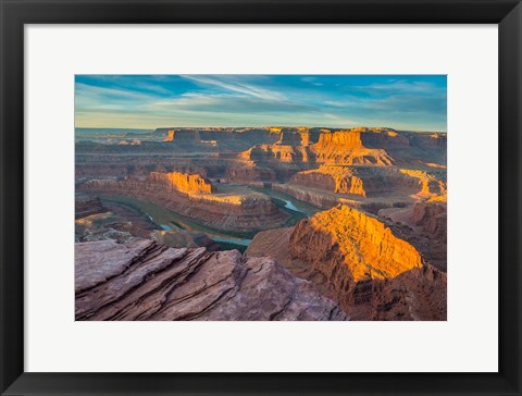 Framed Sunrise At Dead Horse Point State Park Print