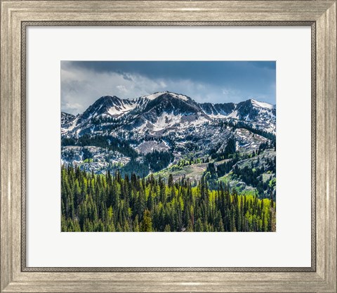 Framed Snow Covered Mountain From Guardsman&#39;s Pass Road Print
