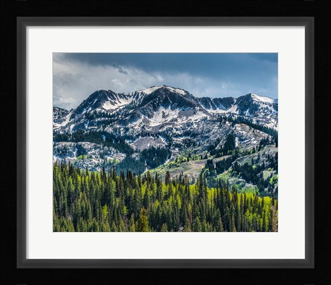 Framed Snow Covered Mountain From Guardsman's Pass Road Print