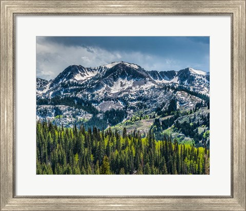 Framed Snow Covered Mountain From Guardsman&#39;s Pass Road Print