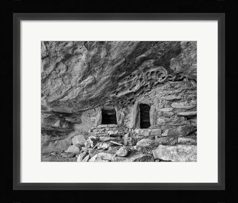 Framed Ancient Granary Slickhorn Canyon, Cedar Mesa, Utah (BW) Print
