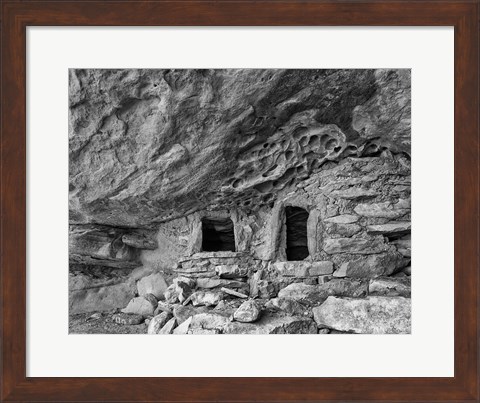 Framed Ancient Granary Slickhorn Canyon, Cedar Mesa, Utah (BW) Print
